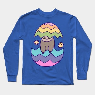 Easter Egg Sloth Long Sleeve T-Shirt